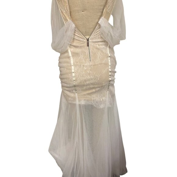 Miss Circle XS Sheer Lace Corset Dress With Detachable Sleeves - Picture 8 of 15